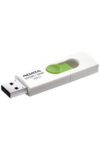 Adata Uv320 Usb Stick, 32g, Usb 3.1, Sliding Design, White/green