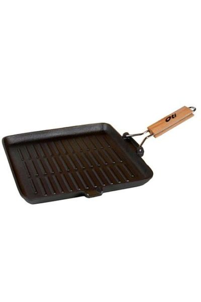 OEM Grill Pan (Cast Iron) OTI, 26 cm, Wooden Handle, Induction Compatible