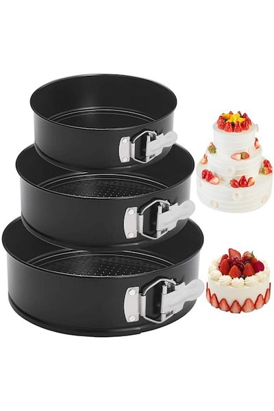 Axroad Mall Set 3 cake pans, Axroad Mall, Round, 4/7/9 inch, Non-stick coating, Detachable rim, Corrosion resist