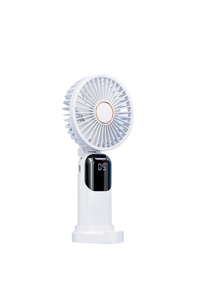 JADAYA Ventilator ultraportabil 3 în 1, portabil, ventilator de birou, ventilator de gât (curea de susținere inclusă), 5 viteze, pliabil, LCD U