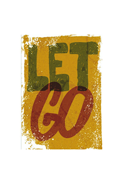 Komut Ξύλινη ρετρό αφίσα με γραπτή μινιμαλιστική τυπογραφία Let Go