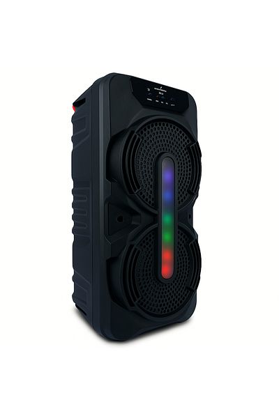 Blasko Boxa Portabila Bluetooth, 50 Cm inaltime, 2x10W RMS, Difuzoare Mari 8 INCH, Acumulator Reincarcabil,