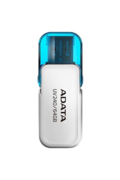 Adata USB stick UV240, 64G, USB 2.0, Flip cover, White