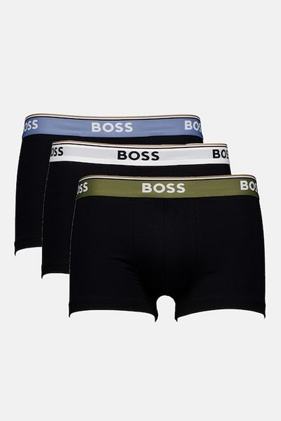 BOSS , Set of boxers with logo waistband - 3 pairs, Black, Khaki, Blue, 2XL