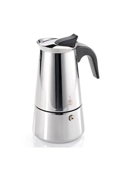 MONTELI Espressor Inox pentru 6 Cesti, Argintiu/Negru, Cafetiera Moka