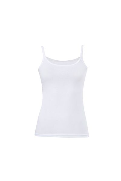 Anıt 6 Pieces Thin Strap Piped Lycra Women's Undershirt 92% Cotton 8% Lycra