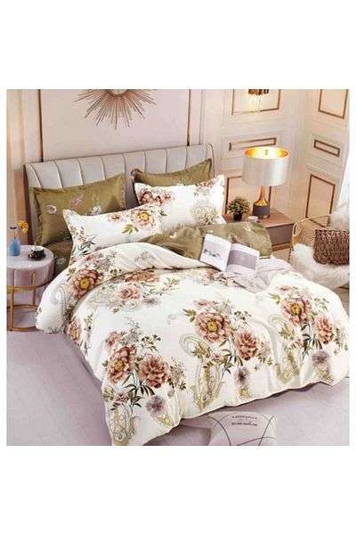 OEM Elegant Double Bed Linen Set - 6 Pieces, Cotton Finet, 180x200 cm Fitted Sheet, 200x220 cm Duvet Cov