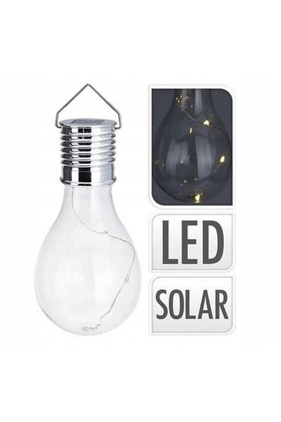 SERSIMO Lampa solara LED, model bec clasic, IP44 pentru exterior, 7.5cm, lumina calda