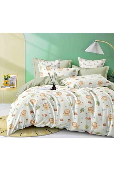 OEM Set de lenjerie de pat elegant pentru o persoană, 4 piese, multicolor, H19