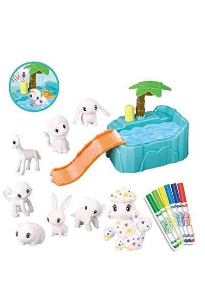 divendi-ro Set de colorat cu animale și creioane lavabile