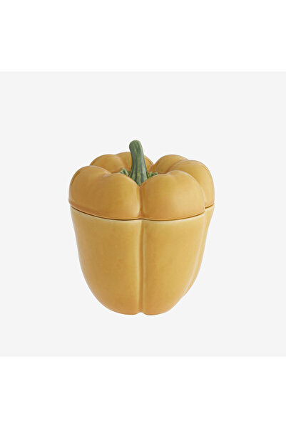 Bordallo Pinheiro Pepper Yellow Ceramic Storage Container 22 cm