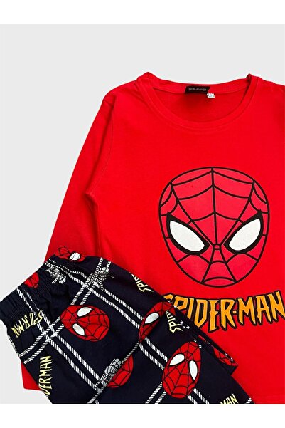 ALİŞ KİDS Fiú 100% pamut piros hosszú ujjú pizsama szett