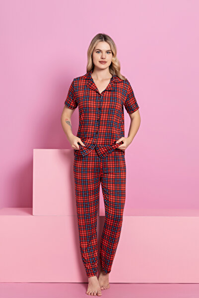 rindahomewear Kadın MİLAN Düğmeli Pijama Takımı