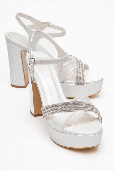 Ataköy Ayakkabı Women's Stone Platform Thick Heel Shoes