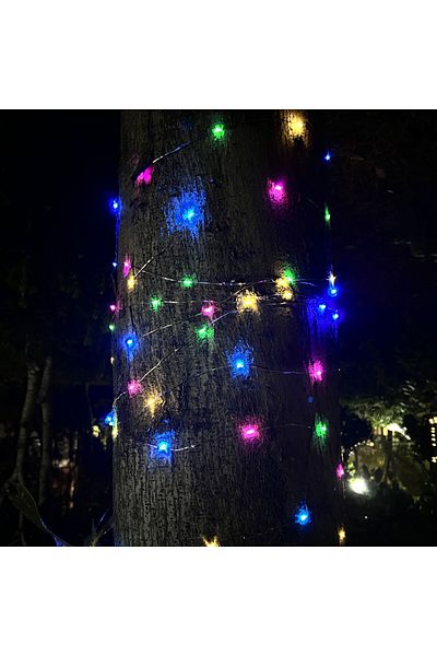 SERSIMO Ghirlanda luminoasa liniara, 100 LED-uri, 990cm, incarcare solara, multicolor