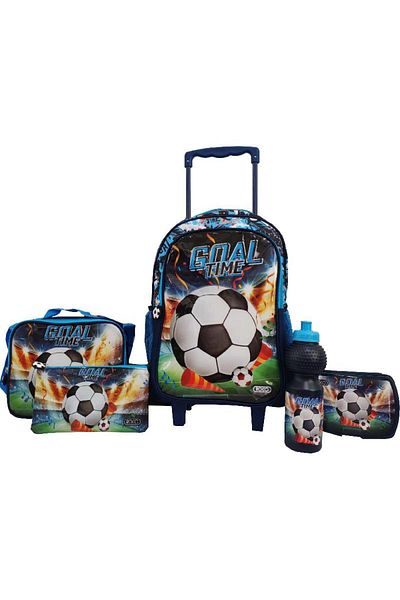 Roco Goal Time 5-in-1 Value Set Trolley Bag with Accessory – 17 Inch Football Style School Kit