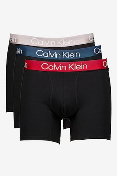 Calvin Klein , Set de boxeri cu logo - 3 perechi, Rosu, Negru, Albastru petrol, XL