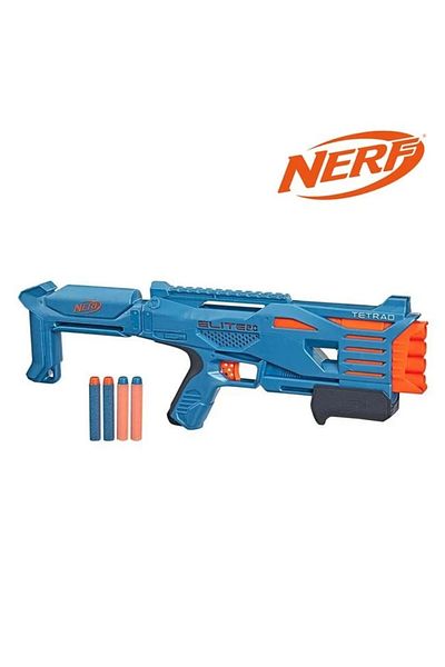 divendi-ro Nerf Elite 2.0 Tetrad QS 4 launcher, includes 4 arrows, 46x4x16cm, blue-orange