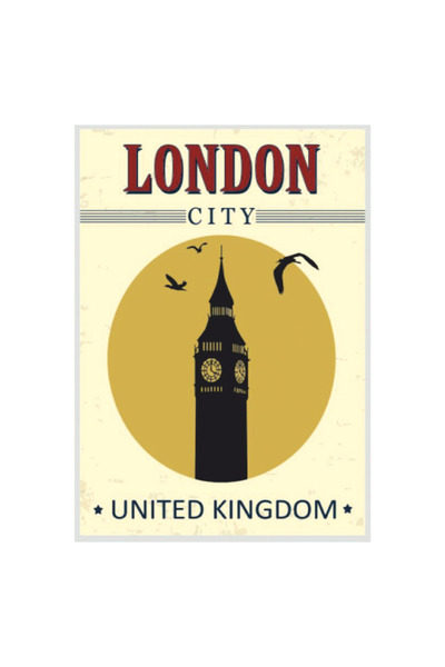 Komut Ξύλινος πίνακας ζωγραφικής με ρετρό θέμα το Μπιγκ Μπεν της Πόλης του Λο...