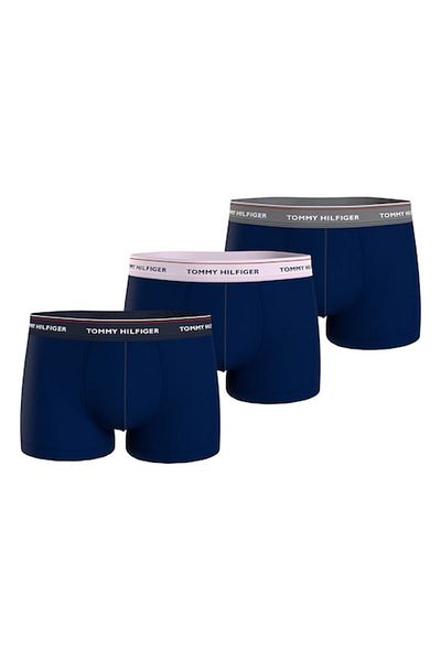 Tommy Hilfiger , Set de boxeri cu banda cu logo in talie - 3 perechi, Indigo, XL