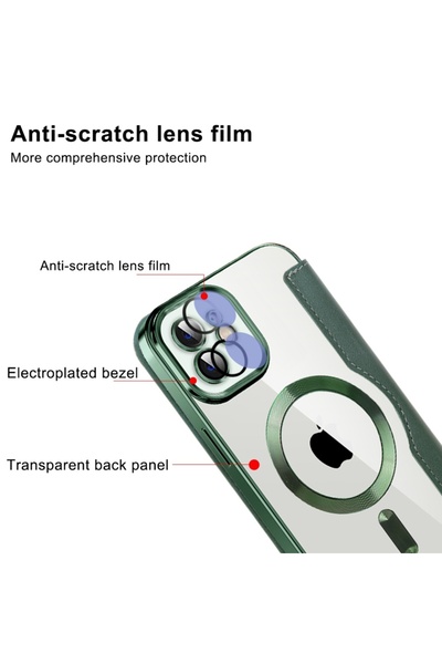 SKYDDAR INNOVATION Θήκη για iPhone 11, SmartMag Book, Magsafe, RFiD, Θήκη καρτών, σετ αυτοκόλλητων, ροζ