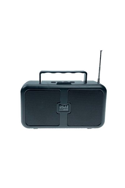 JSJZ Boxa portabila radio, incarcare solar si electric, Bluetooth, USB, Cititor Card negru