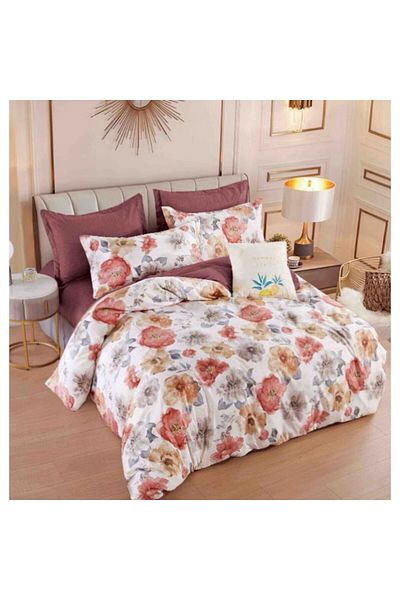 OEM Elegant Double Bed Linen Set with 6 Pieces, Fine Cotton