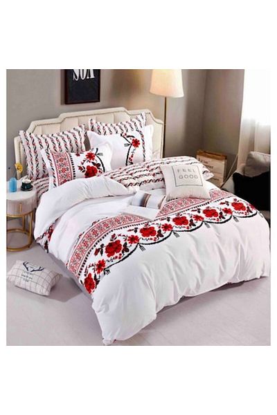 OEM Lenjerie pat Elegant single pentru 1 persoana din 4 piese, bumbac finet, multicolor