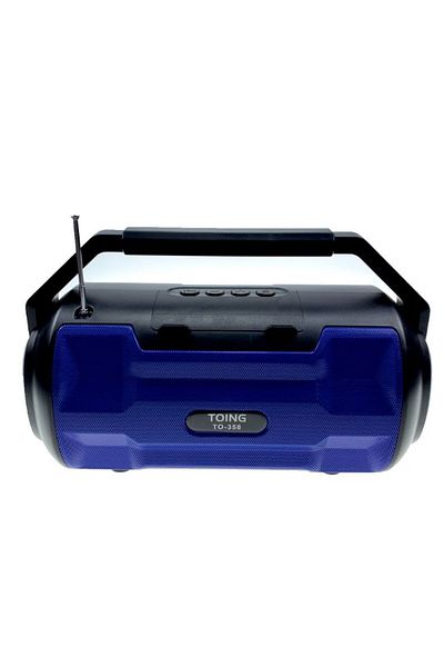 TOING Portable bass speaker with flashlight, solar and electric charging blue