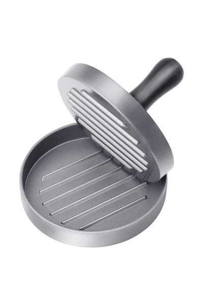 RABY Non-stick hamburger press, Ergonomic removable handle, Aluminum alloy, 11.9 x 1.8 cm,