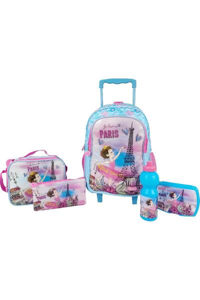 Roco مجموعة حقيبة باريس 5 في 1 الاقتصادية مع الملحقات - مجموعة مدرسية أنيقة مقاس 17 بوصة