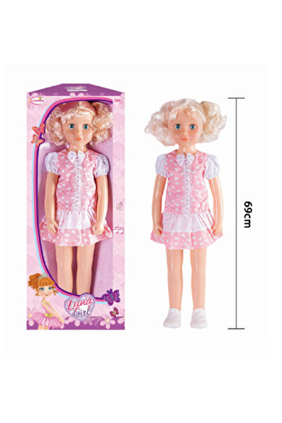 rexa دمية شقراء "لونا جيرل" بفستان وردي - طولها 69 سم
