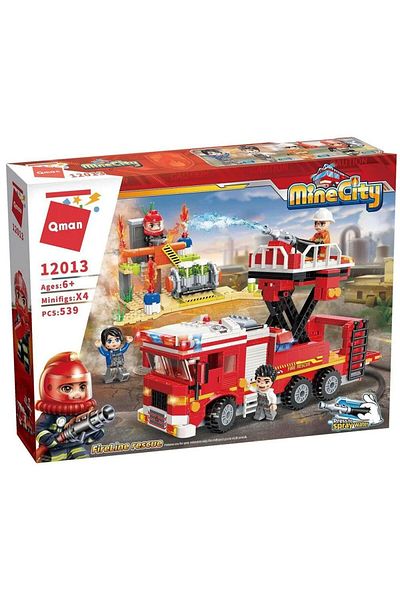 Qman Fire Station Building Set 539 pieces