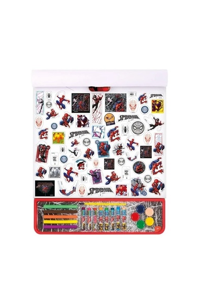divendi-ro Set de colorat cu bloc mare de colorat, Spiderman, 5 în 1, cu accesorii, 3 ani+, 35x1,2x42 cm