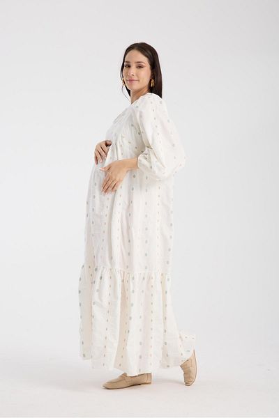 LİYACA Brode Applied Tesetture Maternity Dress