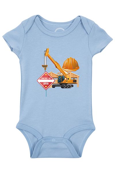 Mavipink Baby Cotton Construction Printed Short Sleeve Bodysuit