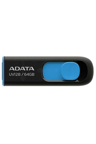 Adata Usb Stick Auv128-rbe, 64gb, Usb 3.2, Fast Transfer, Blue/black