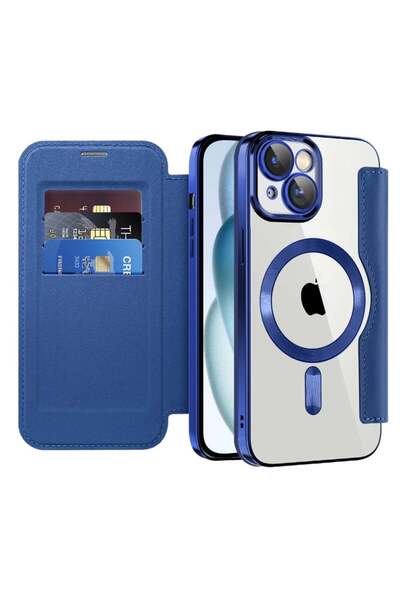 SKYDDAR INNOVATION Husă pentru iPhone 15 Plus, SmartMag Book, Magsafe, RFiD, ...