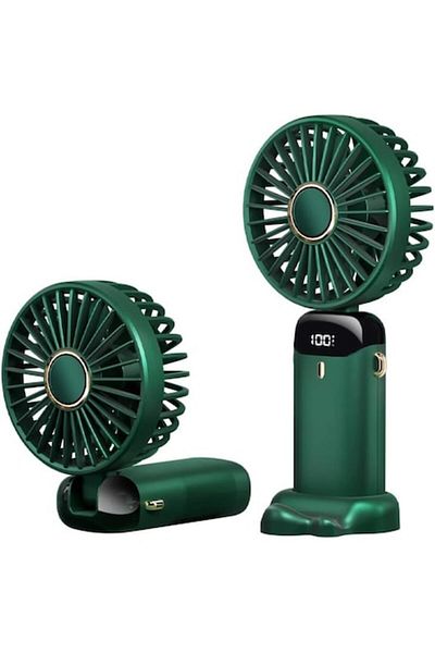 OEM Ventilator ultraportabil, 3 în 1, Wacorresi, portabil, 5 viteze, ecran LCD, 4000mAh, verde
