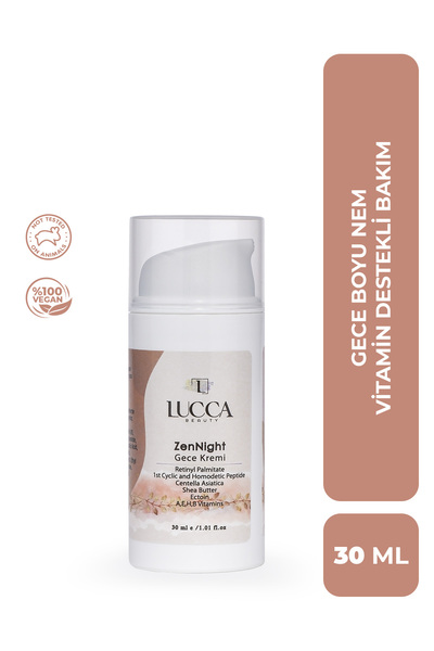 LUCCA BEAUTY ZenNight Gece Kremi 30 ml - A,E,B,H Vitamini ve Peptit İçeren Ge...