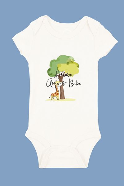 Mavipink Baby Cotton Tree Printed Short Sleeve Bodysuit