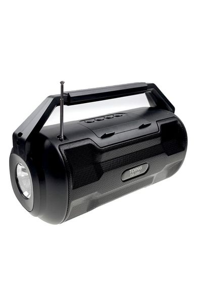 TOING Boxa portabila bass cu lanterna, incarcare solar si electric negru