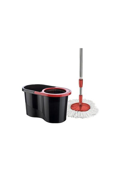 OEM Set mop rotativ si galeata cu stoarcere automata 14l + Capac mop rotativ, microfibra, alb, 16cm
