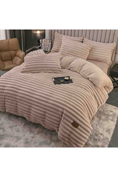 OEM Double Bed Linen with Elastic, Artificial Rabbit Fur Velvet, 4 Pieces, MS STAR