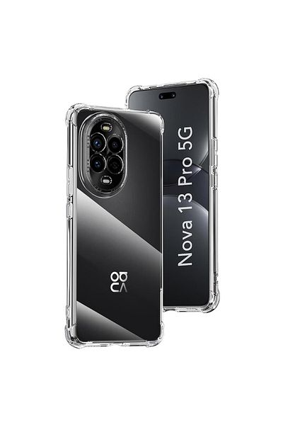 Dali Husă de protecție compatibilă cu Huawei Nova 13 Pro, rezistentă la șocuri, silicon transparent, colțuri întărite,