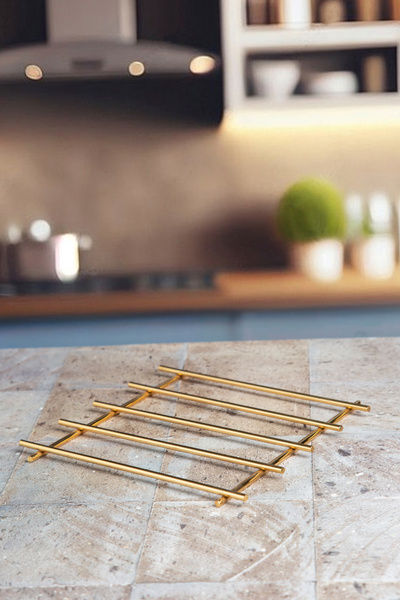 UG Home Gold Nihale Altlık Koruma Sehpası Yanmaz Metal Servis Sunum Paslanmaz