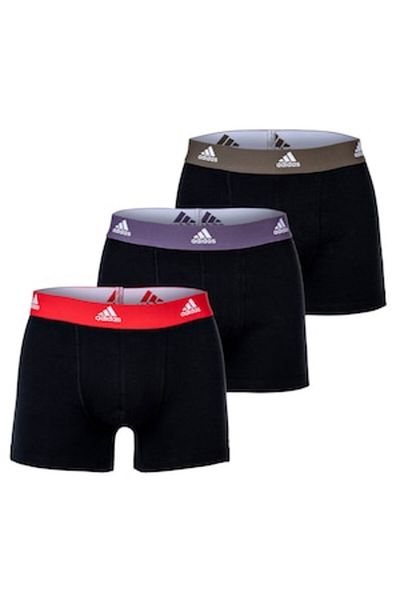 adidas , Set de boxeri cu banda logo in talie Active Flex - 3 perechi, Rosu, Negru, Violet, XL