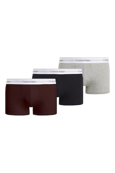 Calvin Klein , Set de boxeri de bumbac - 3 perechi, Negru, Maro fango, Gri deschis melange, L