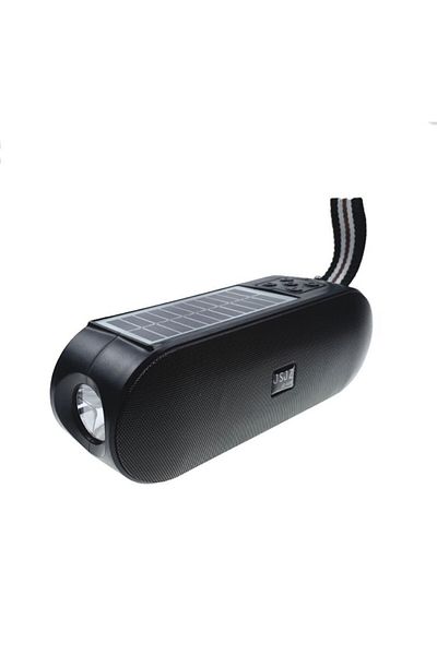 JSJZ Boxa portabila radio cu lanterna, incarcare solar si electric negru