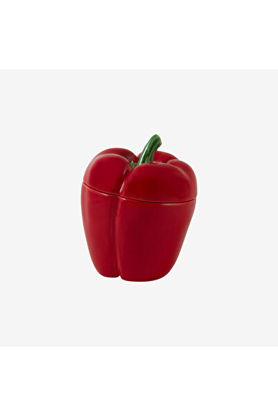 Bordallo Pinheiro Pepper Red Ceramic Storage Container 12.5 cm